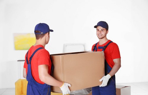 Household items being unloaded at a new home in Hammersmith
