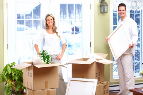Team preparing a local office move in Hammersmith